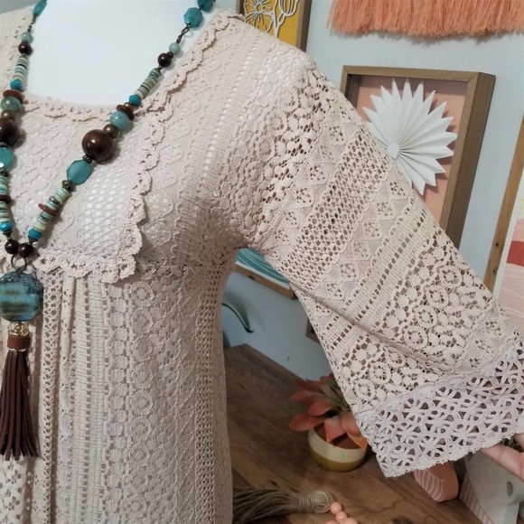 Dress. Ecru Lace & Crochet. New Directions Brand. Size 4. - Picture 4 of 13